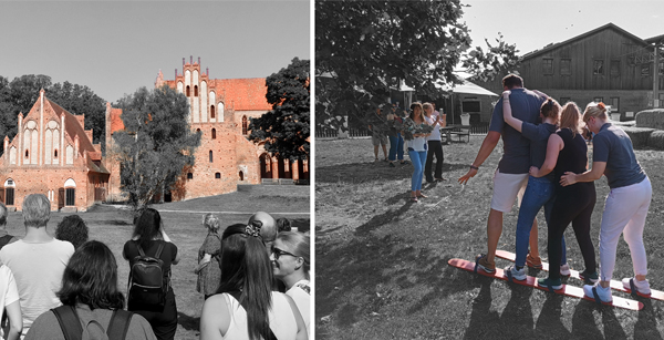 Bildcollage Kloster Chorin und Bauernolympiade