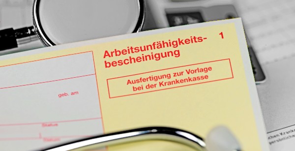 Bild einer Arbeitsunfähigkeitsbescheinigung